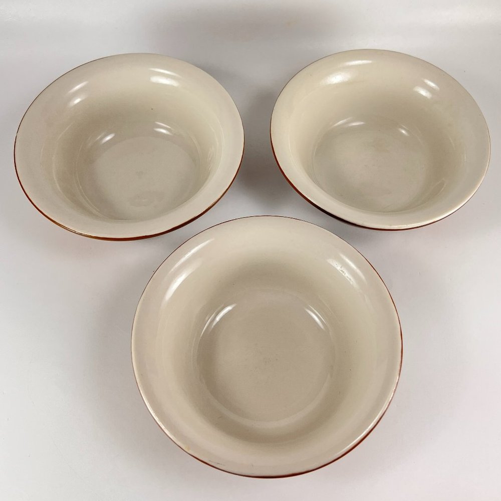 Vtg Hall China USA Ceramic Restaurant Ware Dessert Bowl 391 Lot of 3 - Picture 6 of 9